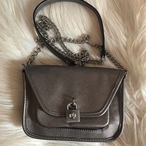 Metallic grey crossbody